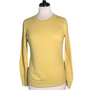 Banana Republic Long Sleeve Crew Neck Lemon Yellow Medium